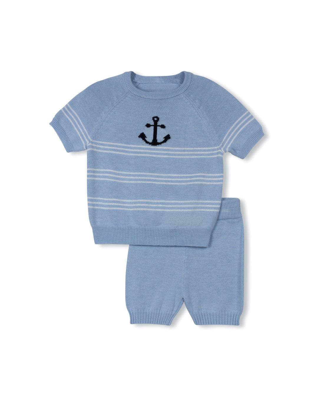 HARPER JAMES BLUE STRIPED ANCHOR KNIT SET
