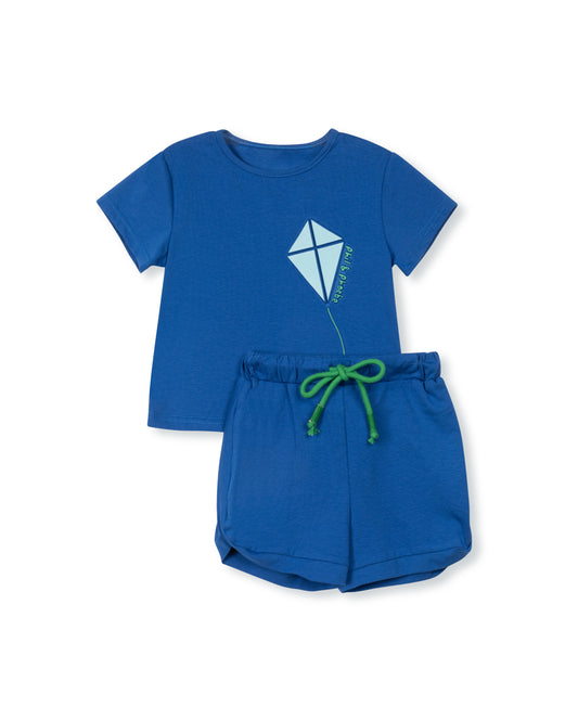 PHIL AND PHOEBE ROYAL BLUE SHORTS SET
