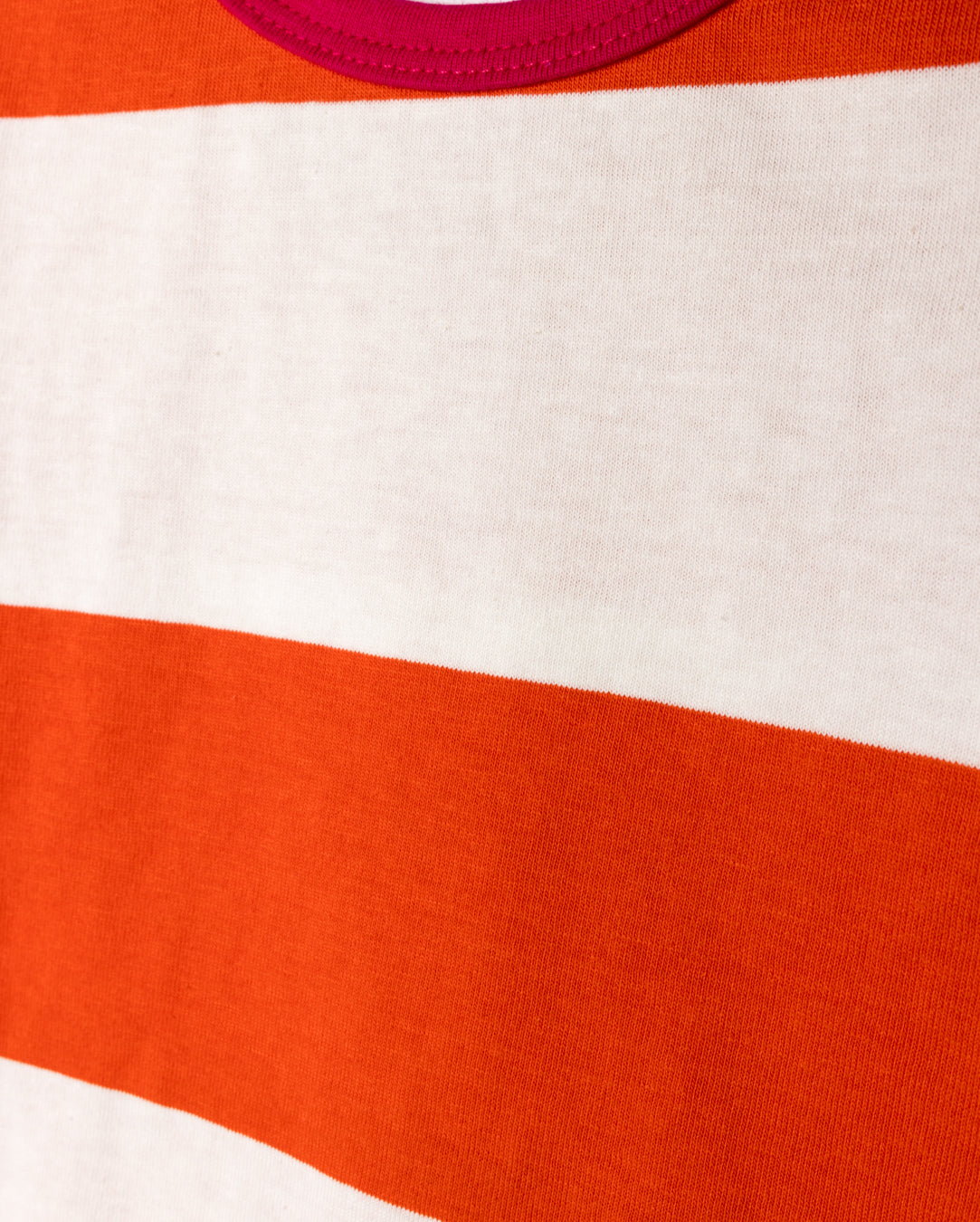 CABANA ORANGE WIDE STRIPE TRIM T-SHIRT