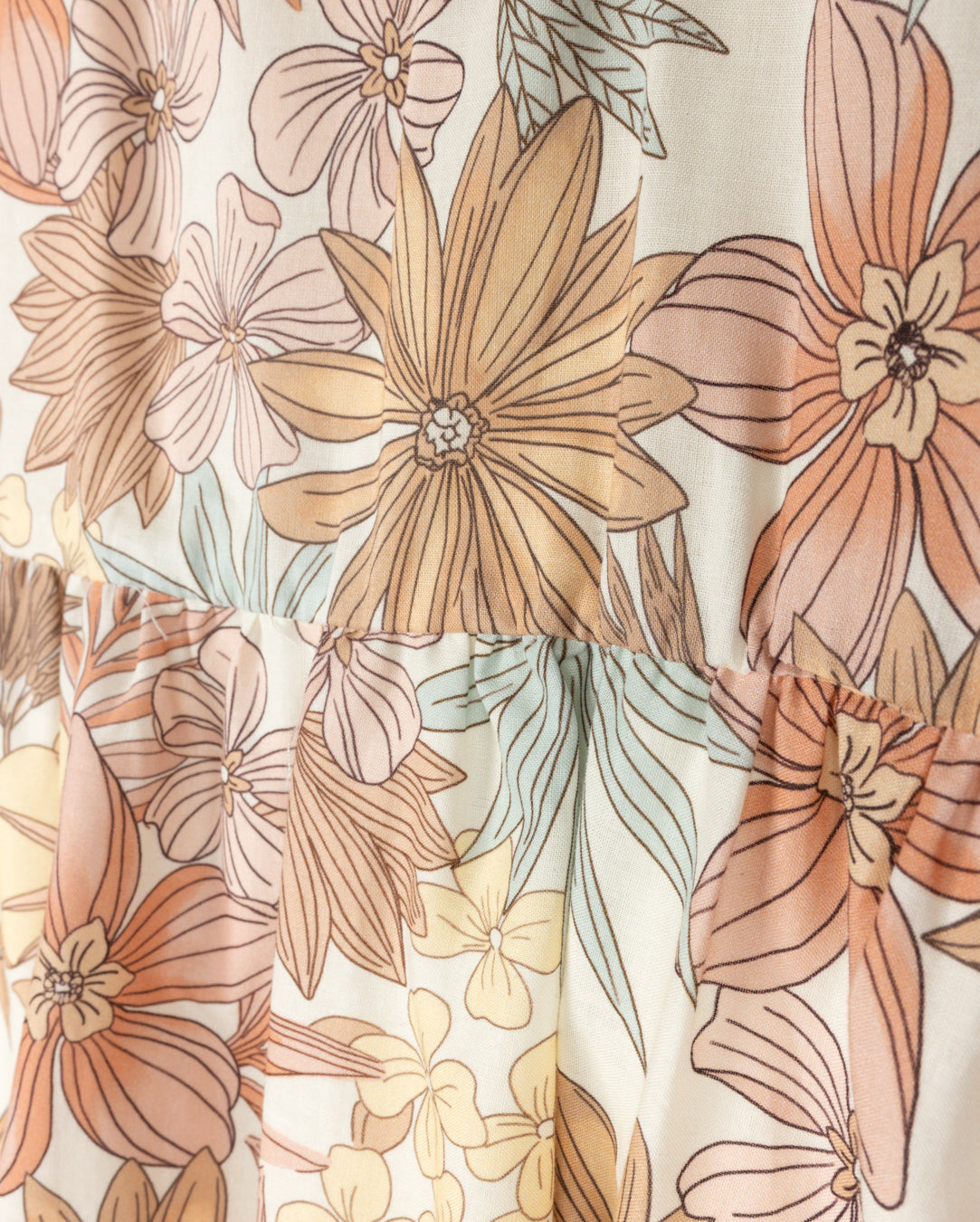 PAPILLON FLORAL RUFFLE TRIM MAXI DRESS