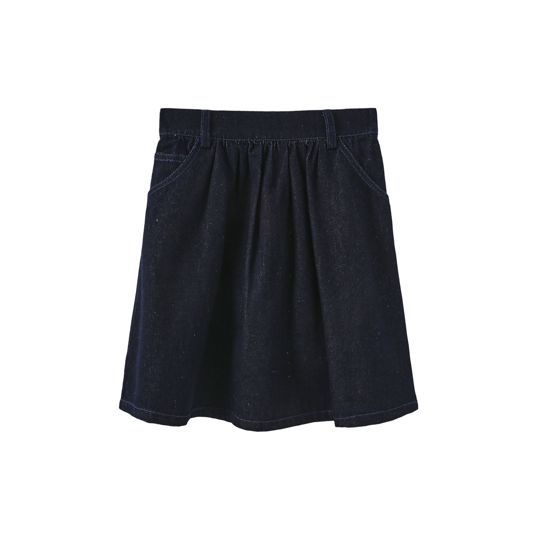 CREATIVE GENIUS BLUE DENIM THIN BELT SKIRT