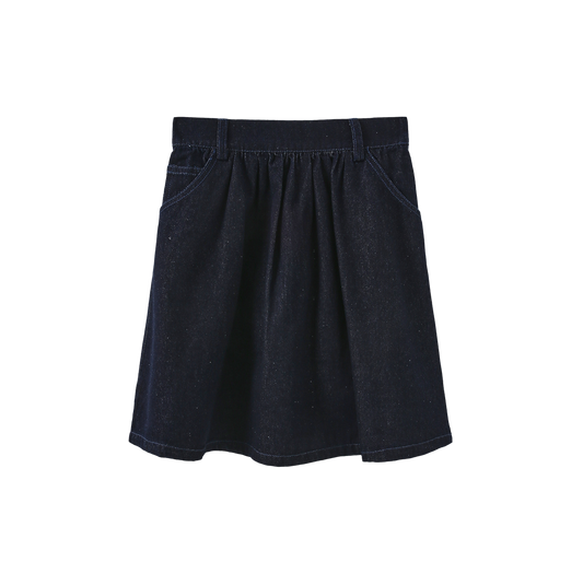 CREATIVE GENIUS BLUE DENIM THIN BELT SKIRT