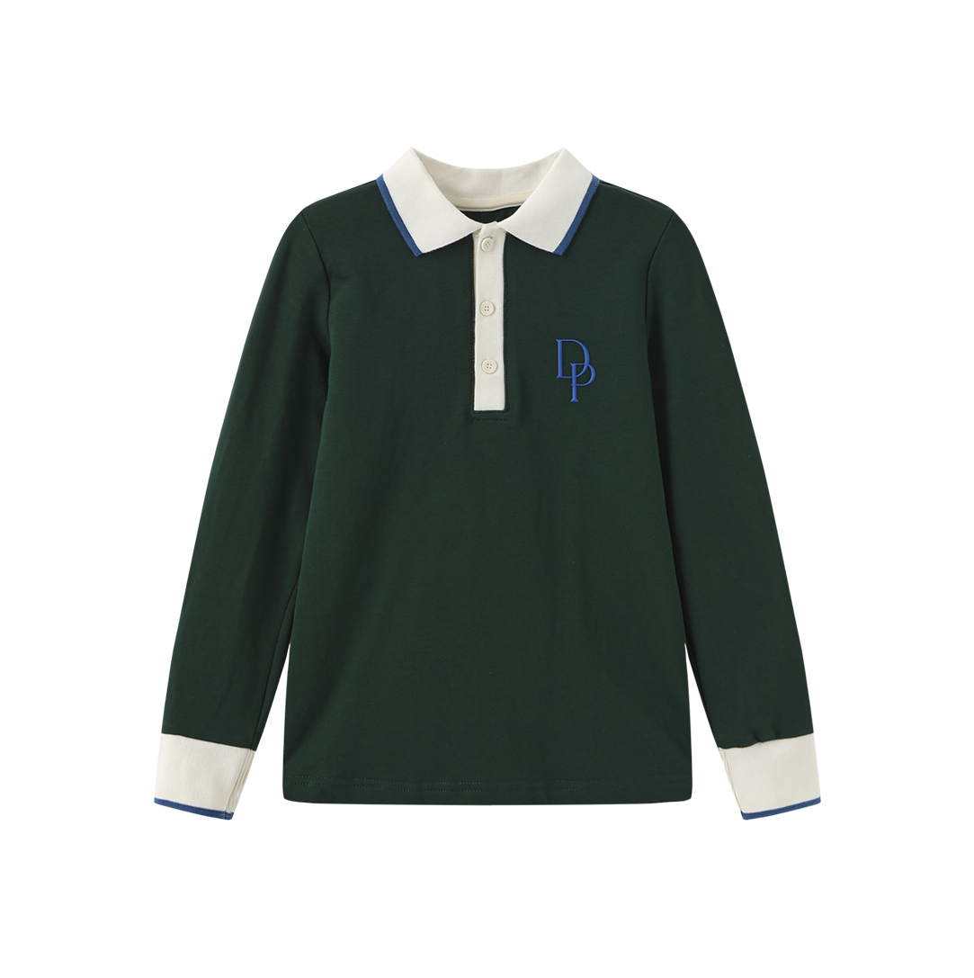 DUKE AND PORT GREEN CONTRAST COLLAR POLO