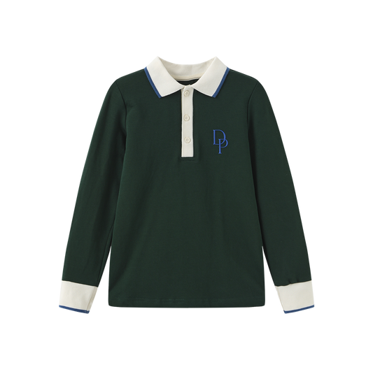 DUKE AND PORT GREEN CONTRAST COLLAR POLO