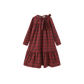 VALEN VEE BURGUNDY/RED PLAID SILK NECK TIE DRESS