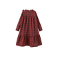 VALEN VEE BURGUNDY/RED PLAID SILK NECK TIE DRESS