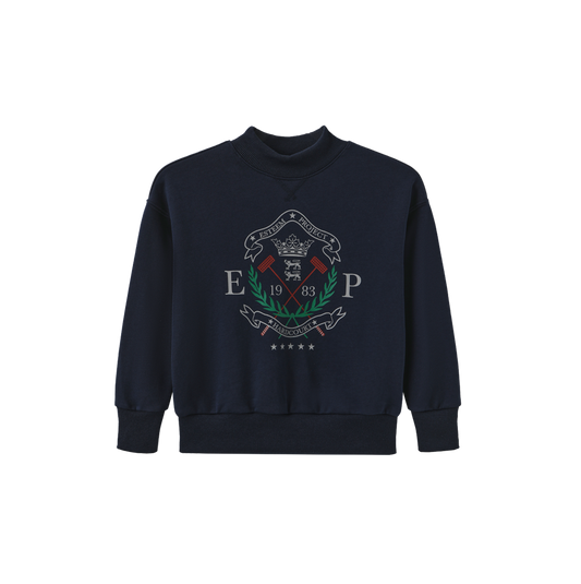 PHIL AND PHOEBE NAVY LOGO SWEATSHIRT
