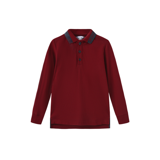 DUKE AND PORT BURGUNDY LEATHER TRIM POLO