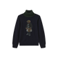 CREATIVE GENIUS NAVY CONTRAST NECK BEAR PATCH TURTLENECK