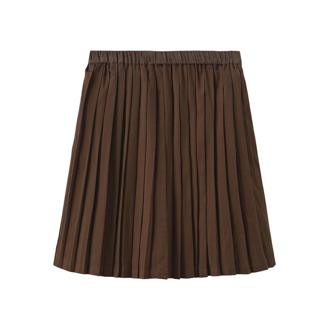 FRENCH HERITAGE BROWN PLEATED SKIRT