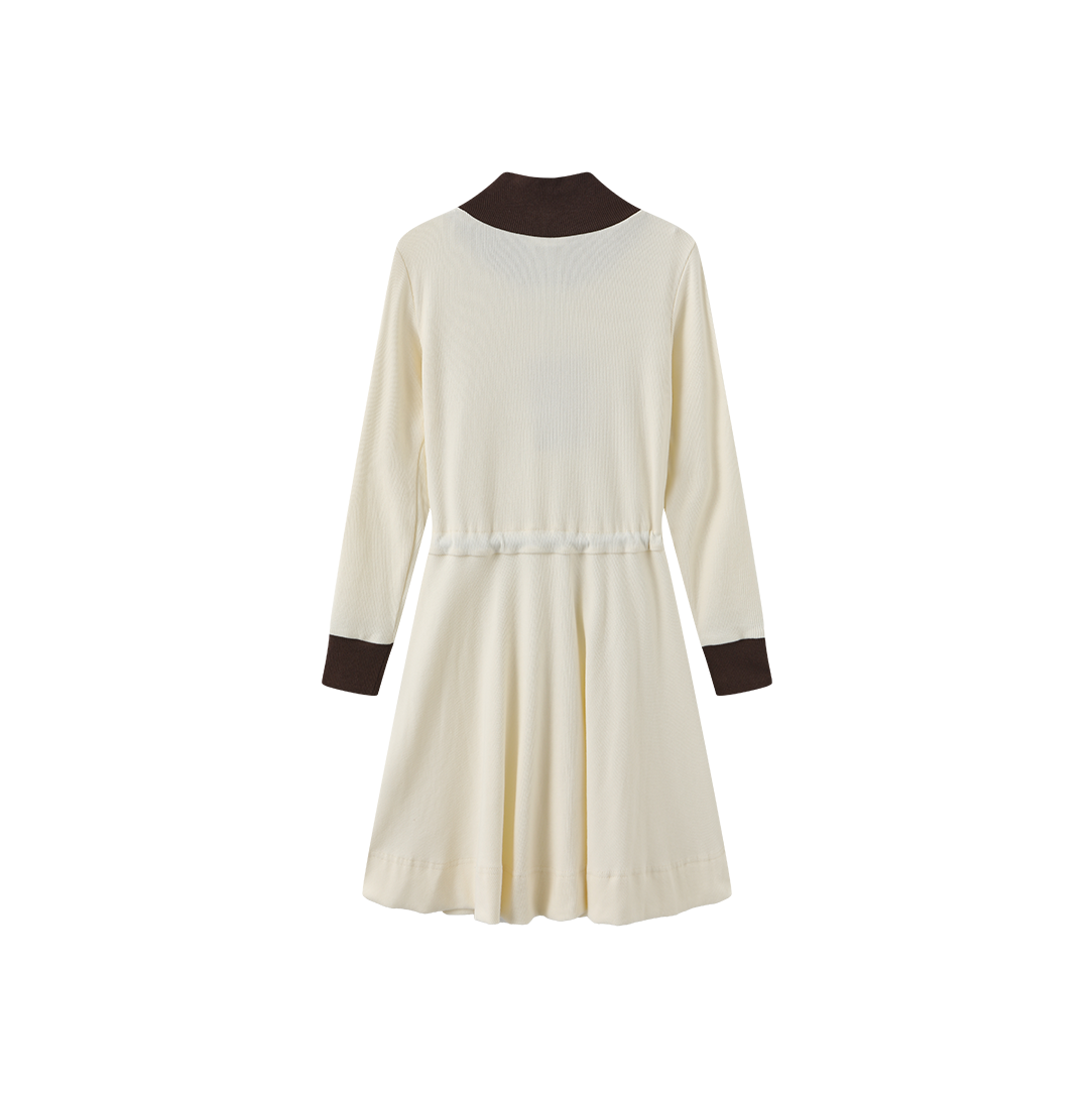 CREATIVE GENIUS CREAM TURTLENECK DRESS
