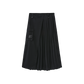 VIBE BLACK SIDE PLEATED MIDI SKIRT