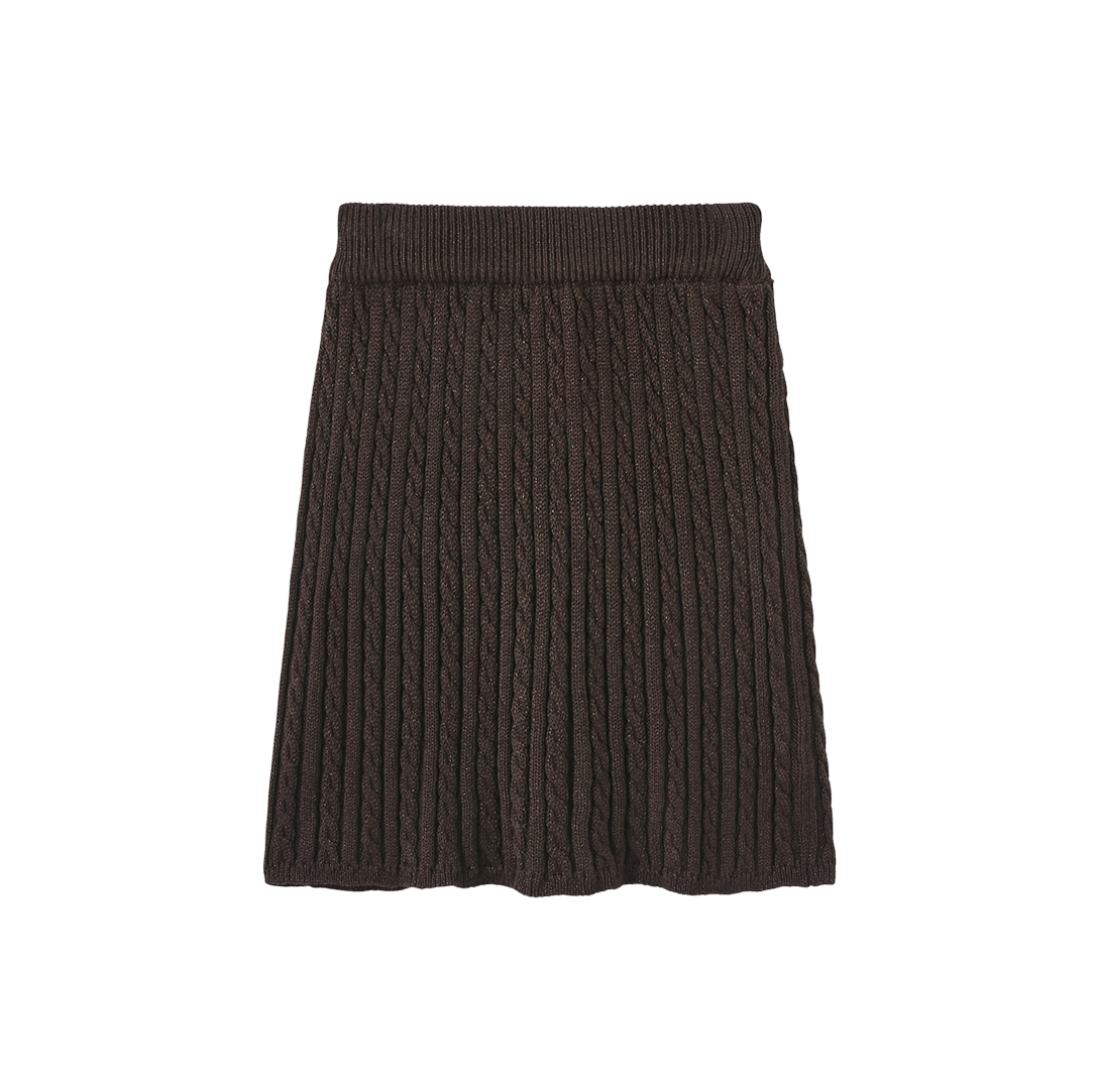 VALEN VEE BROWN KNIT SHIMMER SKIRT