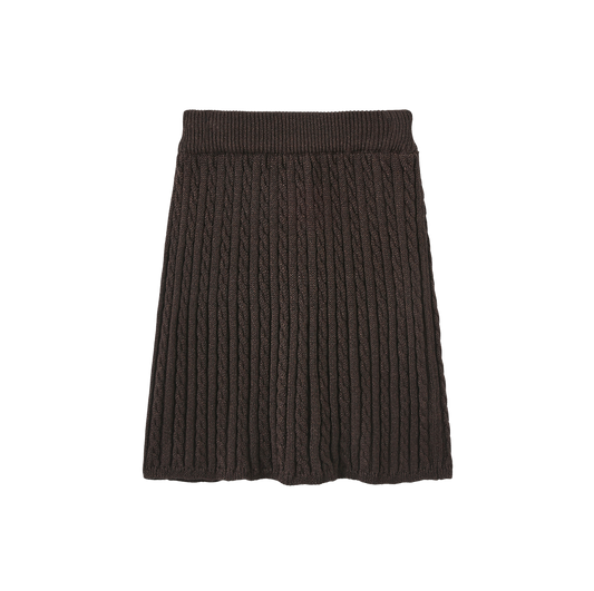 VALEN VEE BROWN KNIT SHIMMER SKIRT