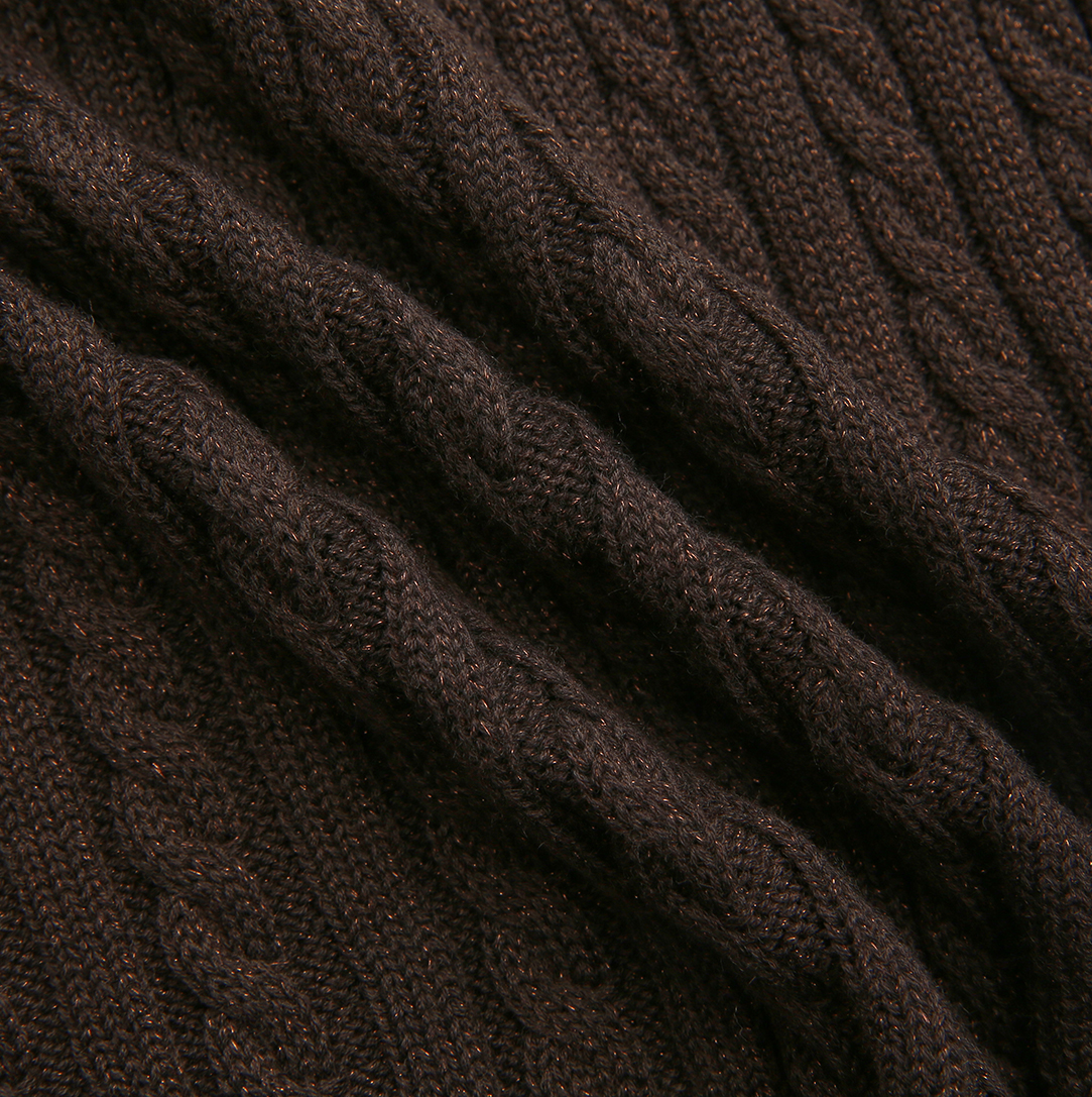 VALEN VEE BROWN KNIT SHIMMER SKIRT