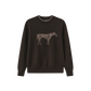 HARPER JAMES BROWN HORSE PATCH KNIT SWEATER