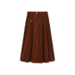 VALEN VEE BROWN CORDUROY SINGLE POCKET MIDI SKIRT