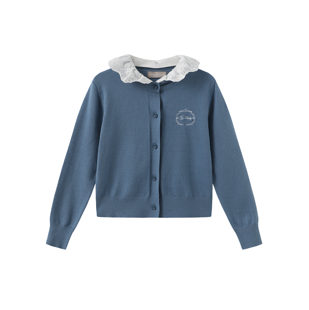 ONE CHILD BLUE KNIT CARDIGAN