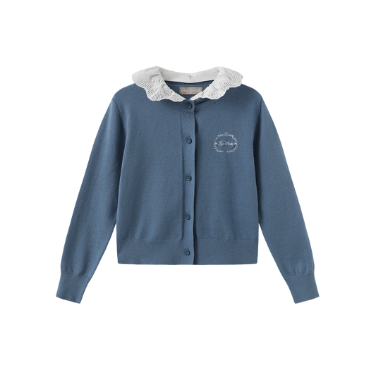 ONE CHILD BLUE KNIT CARDIGAN