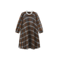 ONE CHILD CAMEL PLAID DRESS