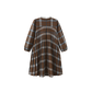 ONE CHILD CAMEL PLAID DRESS