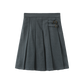 ONE CHILD DUSTY BLUE WOOL PLEATED SKIRT