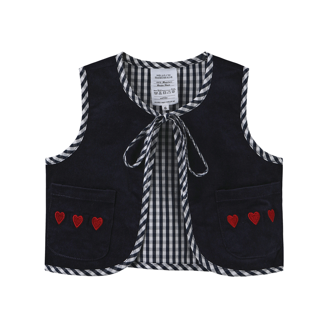 CREATIVE GENIUS NAVY CORDUROY VEST