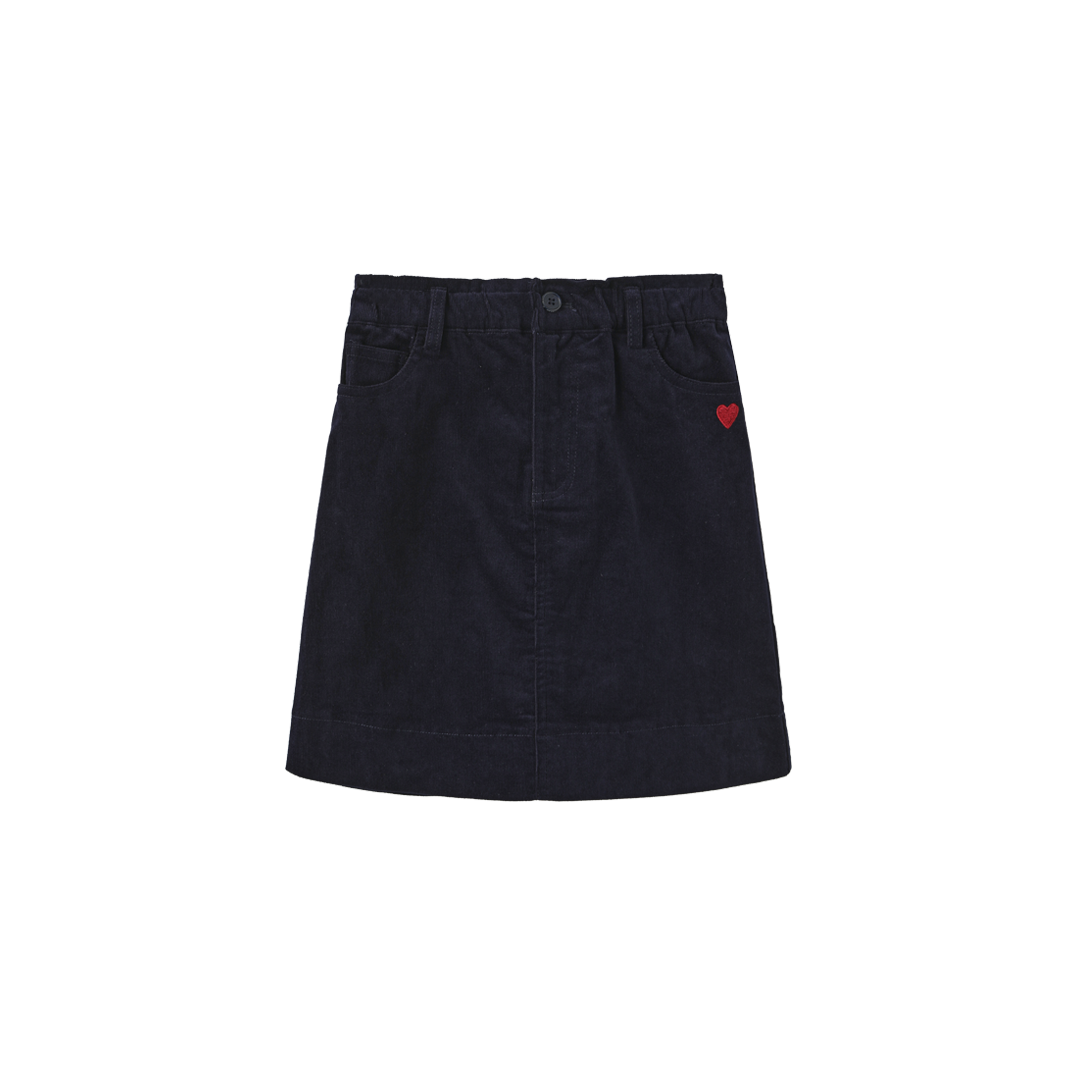 CREATIVE GENIUS NAVY CORDUROY SKIRT