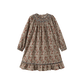 ONE CHILD OLIVE/RUST FLORAL PRINT SMOCK DRESS