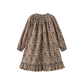 ONE CHILD OLIVE/RUST FLORAL PRINT SMOCK DRESS