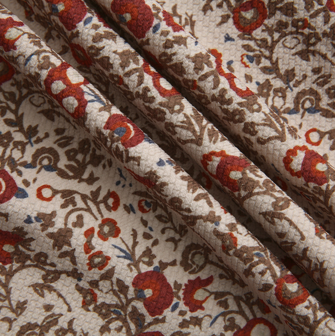 ONE CHILD OLIVE/RUST FLORAL PRINT SMOCK DRESS
