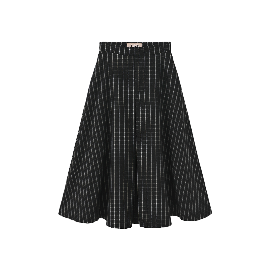 TUSTELLO BLACK/WHITE WOOL SKIRT
