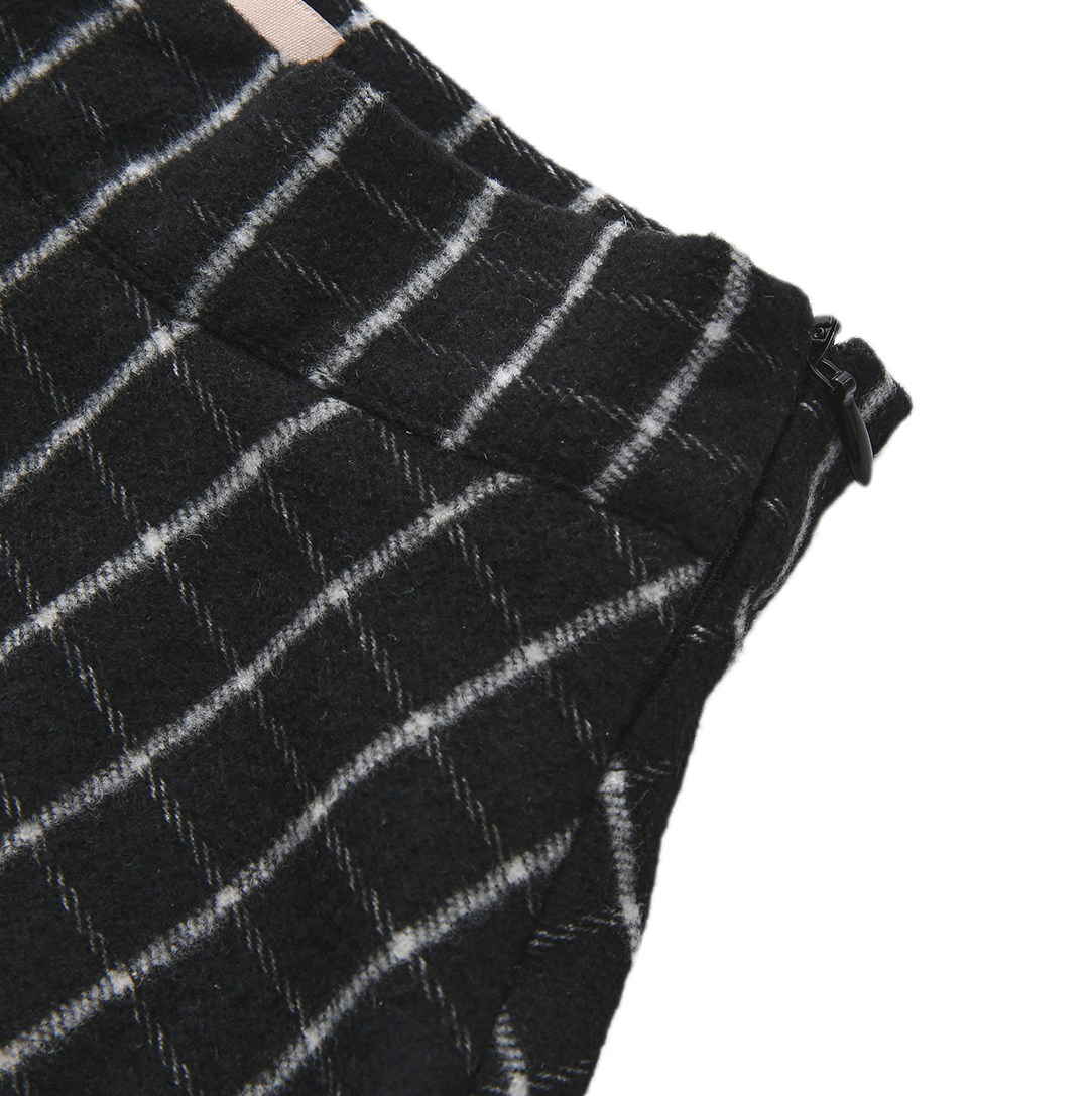 TUSTELLO BLACK/WHITE WOOL SKIRT