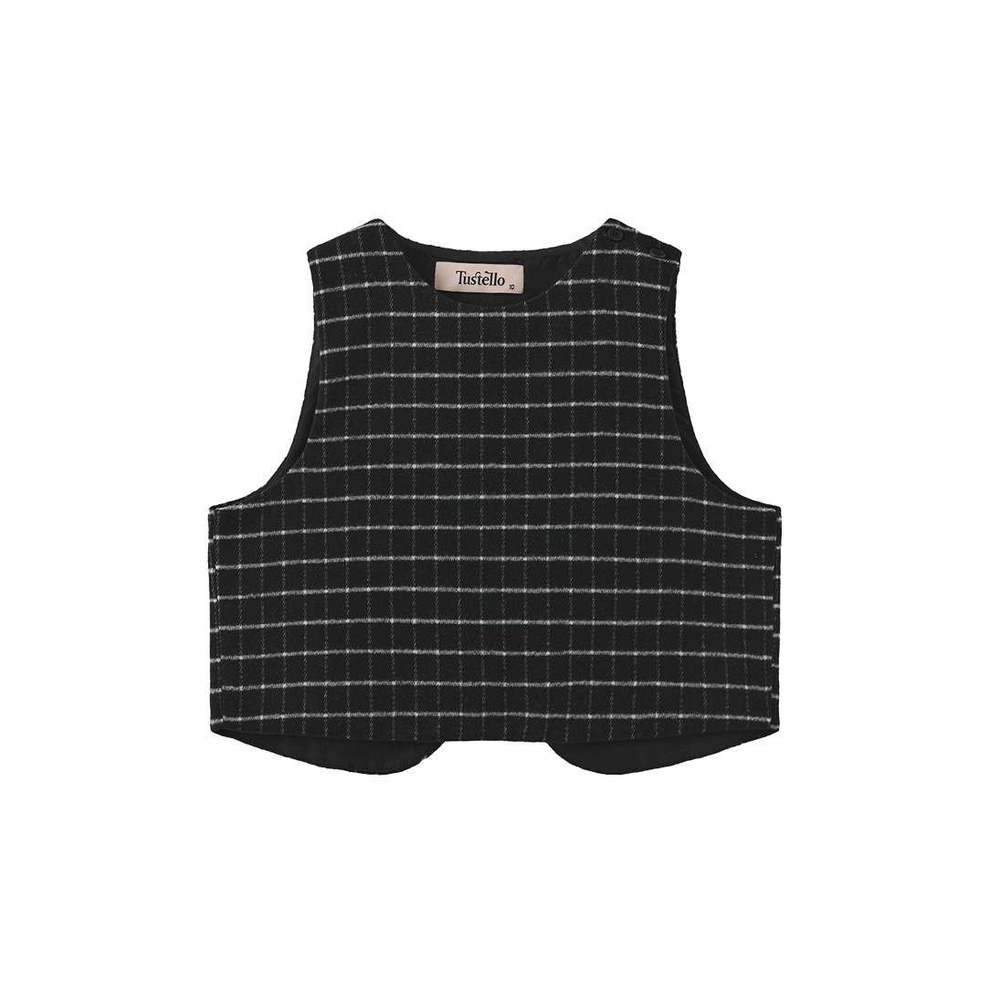 TUSTELLO BLACK/WHITE WOOL VEST
