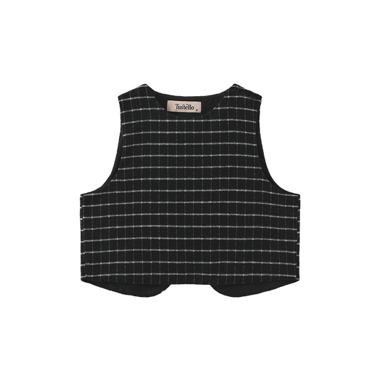 TUSTELLO BLACK/WHITE WOOL VEST