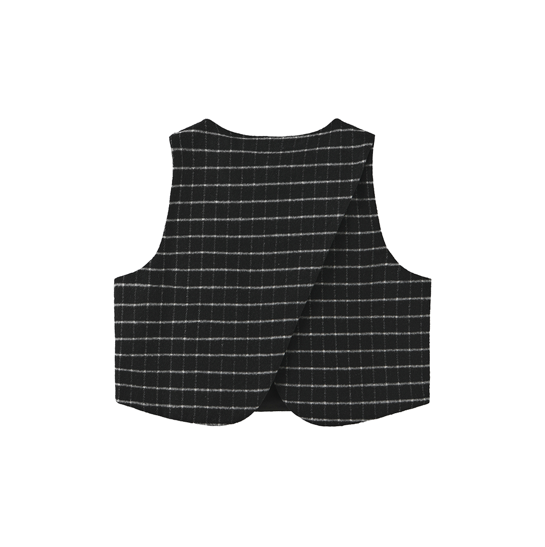TUSTELLO BLACK/WHITE WOOL VEST