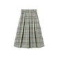TUSTELLO MINT GREEN PLAID WOOL PLEAT SKIRT