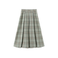 TUSTELLO MINT GREEN PLAID WOOL PLEAT SKIRT