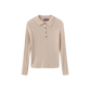 MALLORY AND MERLOT PEACH RIB KNIT COLLAR SWEATER