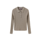 MALLORY AND MERLOT TAUPE RIB KNIT COLLAR SWEATER