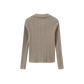 MALLORY AND MERLOT TAUPE RIB KNIT COLLAR SWEATER