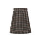 TUSTELLO BROWN/BEIGE PLAID PLEAT SKIRT