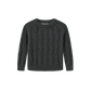 FRENCH HERITAGE CHARCOAL CABLE KNIT SWEATER