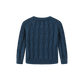 FRENCH HERITAGE TEAL CABLE KNIT SWEATER