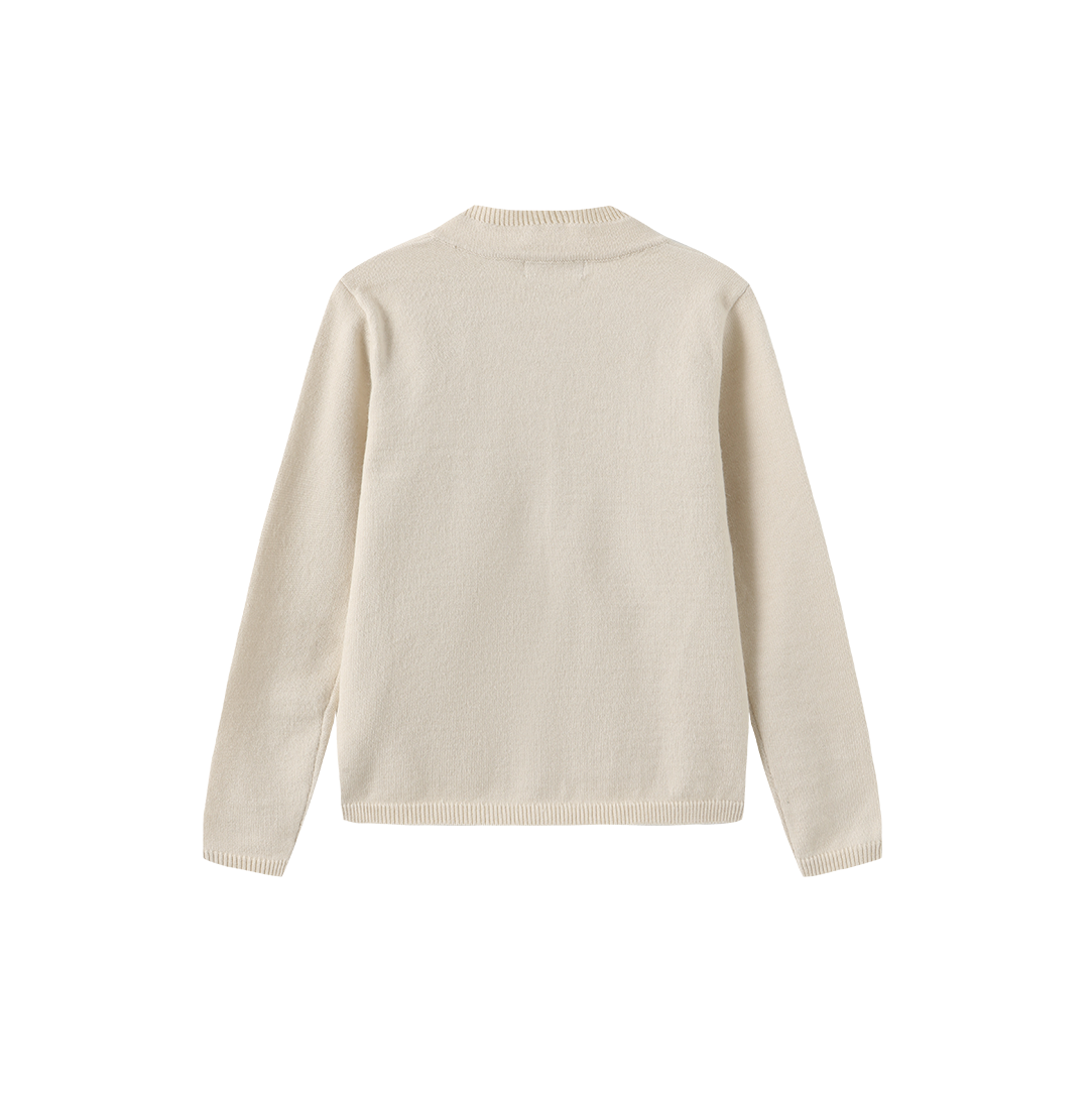 ONE CHILD CREAM CHERRY KNIT CARDIGAN