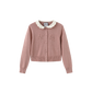 PETITE PERSONA PINK COLLAR CARDIGAN