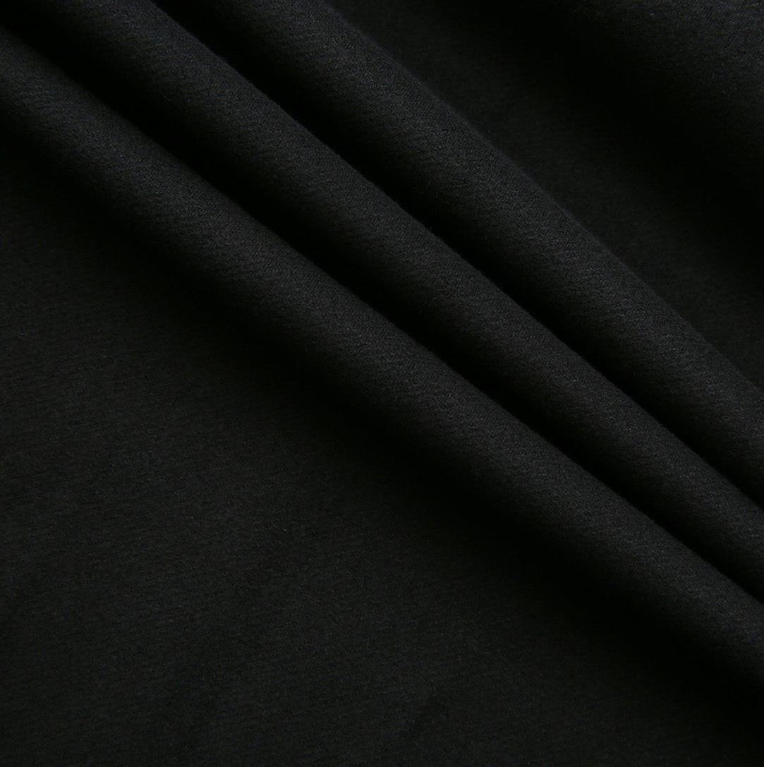 MALLORY AND MERLOT BLACK WOOL MIDI SKIRT