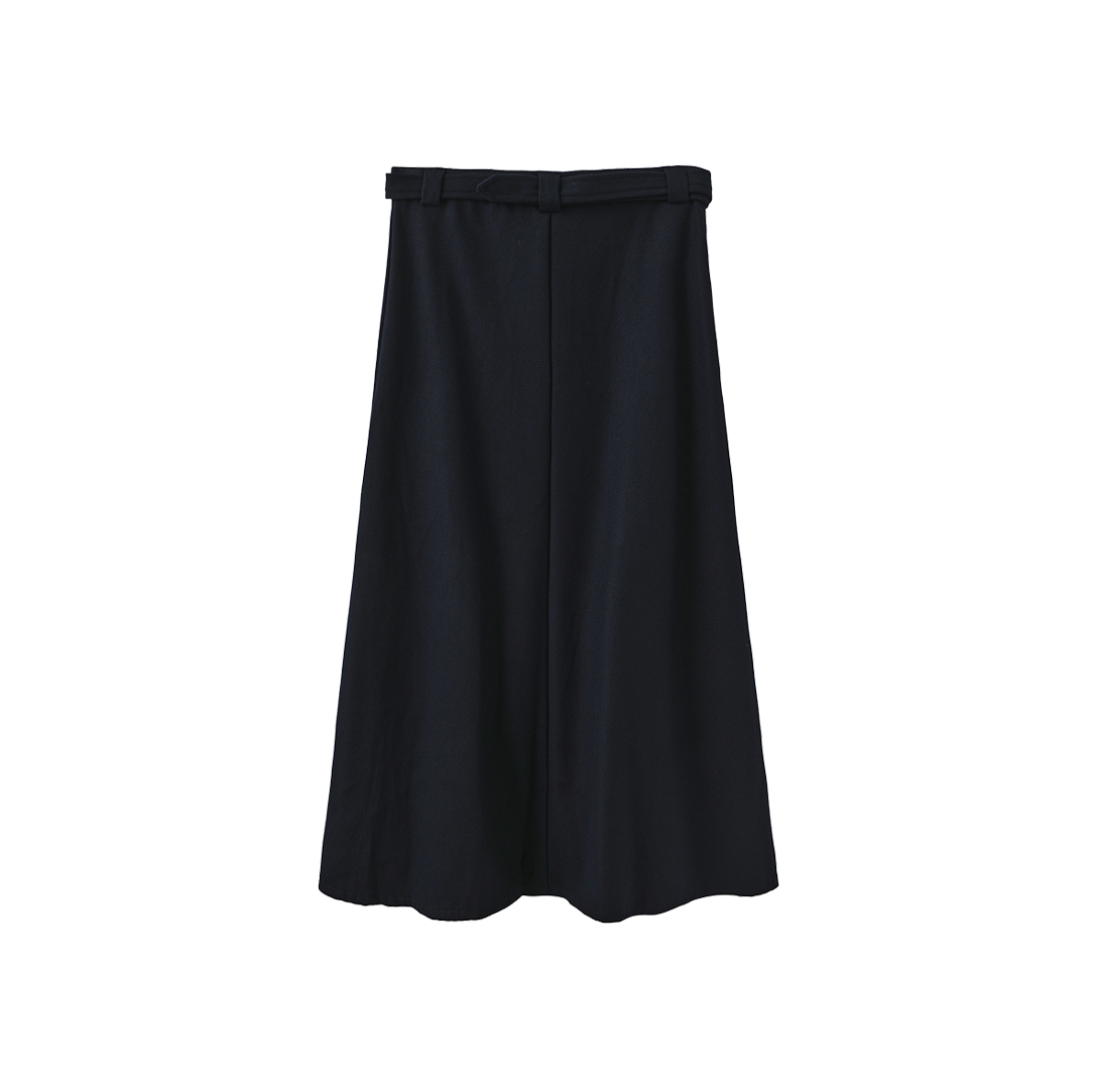 MALLORY AND MERLOT NAVY WOOL MIDI SKIRT