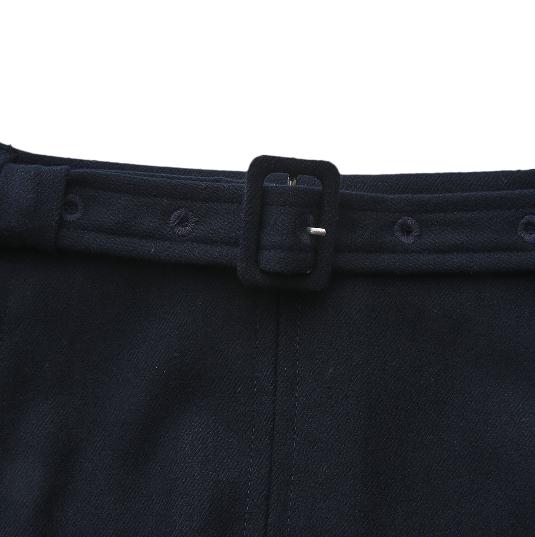 MALLORY AND MERLOT NAVY WOOL MIDI SKIRT