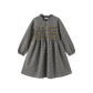 ONE CHILD GREY/YELLOW FLOWER PRINT SMOCK DRESS